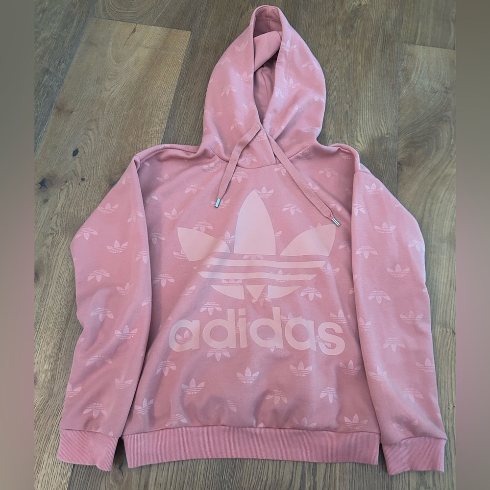 Adidas Hoodie In Coral Pink Size S